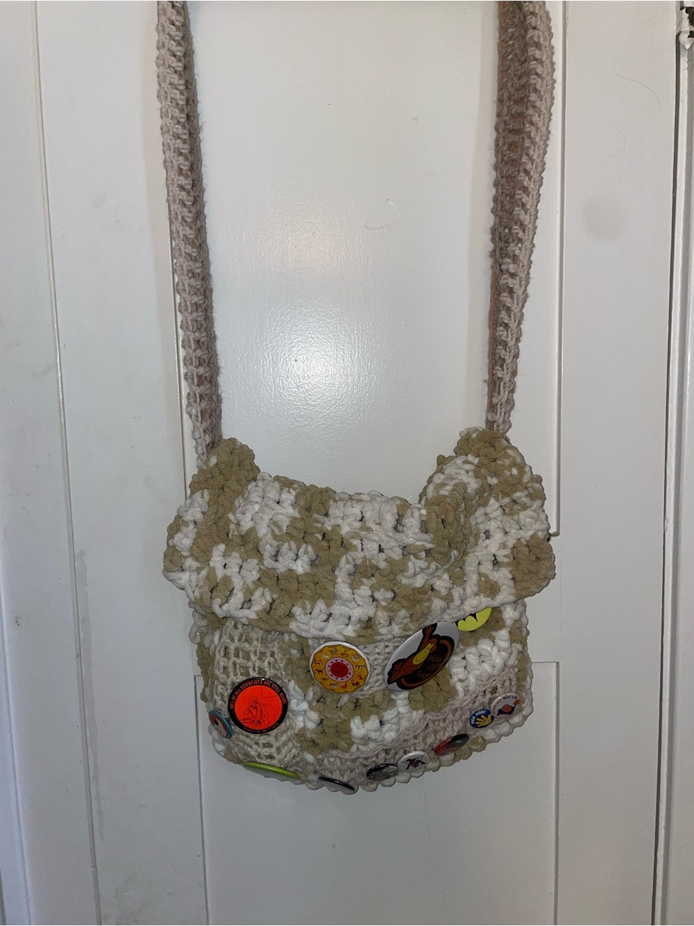Messenger/Laptop Crochet Bag made to display pins (DOES NOT COME WITH PINS)